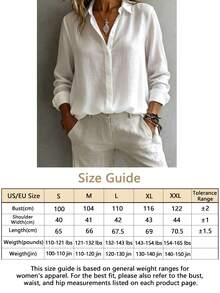 Fashionable Elegant Long Sleeve Collared Shirt Women Versatile Loose Casual Commute Top Solid Color Button Front Daily Office Blouse White - White - View 9