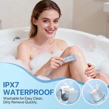 Mini Portable 2-In-1 Electric Shaver For Women, Bikini Trimmer With Dual-Head Design, Wet & Dry Use, IPX7 Waterproof Electric Razor With LED Battery Display, Suitable For Bikini Area/Underarms/Legs/Arms/Face, Beauty Gift/Valentine's Day Gift, Bikini Trimmer, Electric Shaver - View 8
