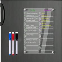 Magnetic Transparent Acrylic Weekly Planner Memo Board Erasable Magnetic Fridge Magnet (Includes 6 Random Color Whiteboard Markers) - A - View 5