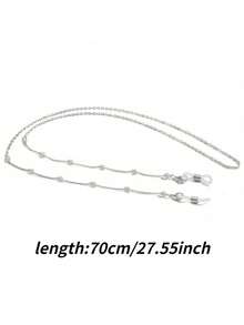 1pc Pearl Chain Style Glasses Chain Mask Hanging Chain Mask Loss Prevention Hanging Rope Necklace Hanging Neck Chain - Regular Style - View 4