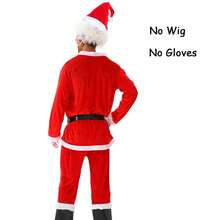 Red Santa Claus Role-Playing Performance Event Performance Costumes Stage Costumes Carnival Include Top Pants Hat Beard Belt Size S-XL/3XL-6XL - Multicolor - View 5