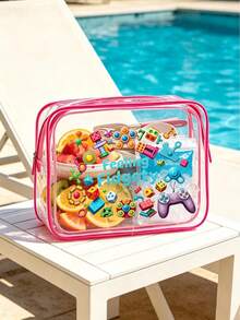 Large Capacity High Quality PVC Travel Organizer Bag With Zipper Closure, Lightweight And Fade-Resistant, Cosmetic And Toiletry Bag For Women And Girls - Multicolor - View 15