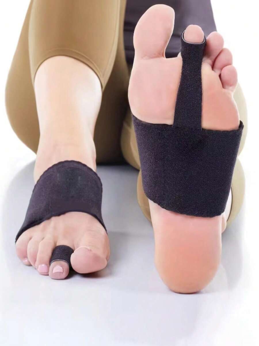 2 buah Penyangga Jari Kaki yang Dapat Diatur dengan Bantalan Lengkungan dan Tumit - Jaring Bernapas dan Tali Penstabil - Unisex, Dapat Digunakan Siang dan Malam - Alat Kaki Ringan dan Nyaman, Dapat Dicuci dengan Tangan, Cocok untuk Olahraga dan Penggunaan Sehari-hari - MultiWarna - View 1
