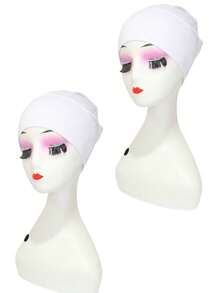 Solid Stretch Ruched Hijab Undercap, Soft Elastic Head Wrap For Daily Prayer & Chemo Hair Loss Wear, Practical Holiday Gift For Women - Multicolor - View 17
