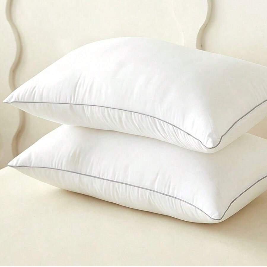 1 pieza Núcleo de almohada suave y elástico, almohada de soporte para el cuello, lavable a máquina - Blanco - Ver 1
