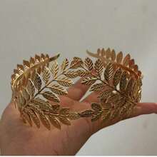 1pc Women's Wedding Leaf Alloy Pearl Rhinestone Soft Chain Headband Hair Accessory - Gold - View 3