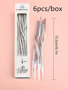 6/18/36pcs Curved Birthday Candles, 6pcs/Box, Curved Birthday Candles, Cake Decoration, Party Supplies - Gold - View 6