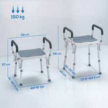 Portable Shower Stool Non‑Slip Shower Chair For Elderly - Light Blue - View 5