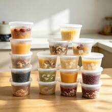 45 Sets Of Clear Plastic Storage Containers With Lids (8/16/24/32 Oz), PP Material, Heat-Resistant, Leak-Proof, Microwave , Reusable, Perfect For Dry Goods And Soups, Ideal For Family Gatherings, Restaurants, And Catering Services - 45 Sets - 查看 3