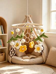1pc Bee Decorative Hanging Ornament, Suitable For Children's Room, Room Decoration, Baby Supplies And Kids Room Decor - Multicolor - View 4