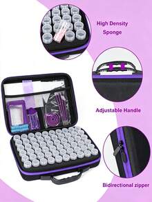 Portable Multi-Compartment Diamond Painting Storage Set, Includes 60/30-Grid Jewelry Bead Storage Box, Suitable For DIY Diamond Painting, Beading, Sequins And Accessories, Compact Tool Box, Ideal For Hobbyists And Professionals - Sets - View 4