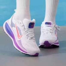 Nike Sepatu lari wanita low-top VOMERO 18 terbaru yang empuk dan nyaman. - Putih/Biru-ungu - View 4
