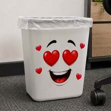 Funny Cartoon Big Mouth Face Trash Can Sticker, Waterproof Removable Vinyl Trash Can Decal, 2D Flat Pattern Outdoor Yard Porch Trash Can Decoration, DIY Peel And Stick Creative Home Garden Cabinet Decor - Face Trash Can Stickers - View 7