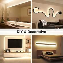 Dimmable Touch USB LED Neon Light Strip, Dual Color Temperature (Warm White And White) Optional, Flexible Neon Light Rope, DIY Cuttable Decorative Light, Suitable For TV Backlight, Bedroom Mirror, Stairs, Wardrobe, Living Room Decoration - Neon Light - View 10