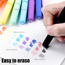 Pastel Rainbow Erasable Gel Pens, 9 Pack Multi Color Retractable Erasable Pens For Notebook Planner Drawing - Color Style Randomized - View 2
