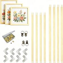 8Pcs Wood Needlepoint Stretcher Bars Interlocking Canvas Frames DIY Craft - A - View 1