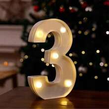 1pc 0-9 Number Theme Party Decor LED Light Night Lamp, Party Wedding Cocktail Decoration - White - View 14