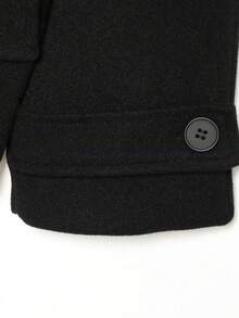 Seelio Autumn/Winter New Women's European And American Style Fashion Minimalist Double-Breasted Overcoat - Black - View 8