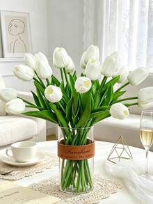3/10/150pcs Realistic Touch Tulip Decorative Flowers, Home Decor Flowers, Wedding Bouquet, Suitable For Bouquets, Corsages, Wristlets, Wedding Arches, Party Decor, Gift Decor, Restaurant Tabletop Decor - White - View 8