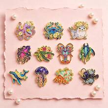 Cartoon Marine Life Series Lapel Pins For Backpack Soft Enamel Pin Women Brooches For Clothes Men Badges Jewelry Accessories - Gold - View 7