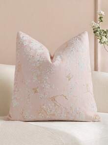 1PC/2PCS Vintage Butterfly Pillow Case, Natural Chenille Floral Pattern Rectangular Pillow Case, Soft & Luxurious, Neutral Tone Accents, Suitable For Living Room And Bedroom Use - Pink - View 5