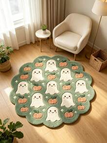 1PC Halloween Theme Round Rug, Decorative Carpet, Floor Mat, Cradle Mat, Suitable For Living Room, Bedroom, Study, Cozy Home Decor Atmosphere Rug, Gentle New Style, Fresh Healing Style, Fits Creamy Style Bedroom, Girl Style Bedside Area And Other Bedroom Decor Scenes, Small Rug, Carpet, Home Decor, Living Room Rug, Living Room Small Rug, Bedroom Rug, Living Room Home Decor, Outdoor Rug, Washable Rug - Multicolor - View 4