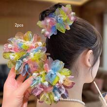 2pcs Minimalist Elegant Colorful Sweet Style Hair Scrunchies Suitable For Daily Hair Accessories - Multicolor - View 11