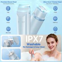 Mini Portable 2-In-1 Electric Shaver For Women, Bikini Trimmer With Dual-Head Design, Wet & Dry Use, IPX7 Waterproof Electric Razor With LED Battery Display, Suitable For Bikini Area/Underarms/Legs/Arms/Face, Beauty Gift/Valentine's Day Gift, Bikini Trimmer, Electric Shaver - View 9