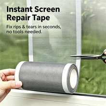 1 Roll Self-Adhesive Window Screen Repair Tape, Instant Application DIY Mesh Patch Roll, Strong Adhesive Door And Window Screen Hole Tear Repair Patch, No Tools Required Home Repair Supplies - Multicolor - View 1