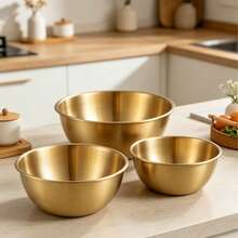 Stainless Steel Rimmed Mixing Bowl - Multi-Size Stackable Kitchen Bowl, Suitable For Baking, Mixing And Food Preparation, Cooking Storage Bowl, Durable And Rust-Resistant, Easy To Clean And Stackable, Perfect Choice For Kitchen Cooking, Baking And Dish Preparation. Practical Kitchen Tool, Christmas, Back To School, Mother's Day Gift (1pc/3pcs) - View 9