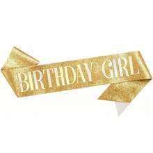 1pc/2pcs Birthday Girl Crown & Sash Set, Rose Gold/Purple/Gold Rhinestone Tiara + Glitter Sash, Women & Girls Birthday Party Accessories - Multicolor - View 16
