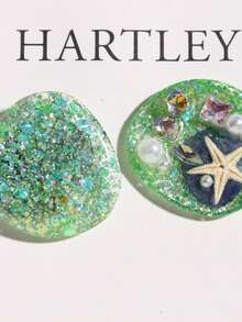Vibrant Girl Ocean Series Sparkly Starfish Pendant, Round Resin Material, Multi-Purpose DIY Phone Case Charm, DIY Phone Case Accessory, Cute Bag Decor Accessory (Random Pattern) - Multicolor - View 5