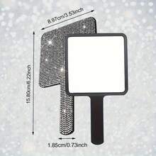 Sparkling Rhinestone Handheld Makeup Mirror - Portable Battery-Free Makeup Mirror, Suitable For Weddings And Travel - Multicolor - View 4