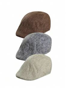1/2/3pcs Men's Ivy Flat Cap, Vintage Gentleman Style, Breathable & Lightweight, Spring/Autumn, Casual Daily Commute Travel Streetwear Hat - Multicolor - View 18