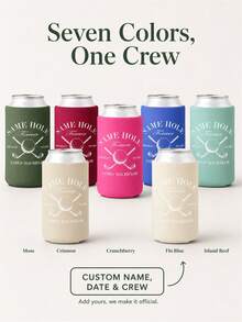 1pc Customized Golf Cup Covers, Personalized Neoprene Drinking Sleeves Featuring Names, Locations And Years, A Permanent And Universal Gift For Single Parties, Standard And Slender Cup Holders, Suitable For Grooms And Golf Outings. - Multicolor - View 2