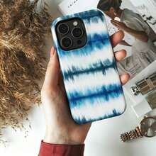 Blue And Teal Watercolor Ripple Texture Phone Case, Compatible With IPhone 17 16 15 14 13 12 11 Pro Max - Blue - View 2