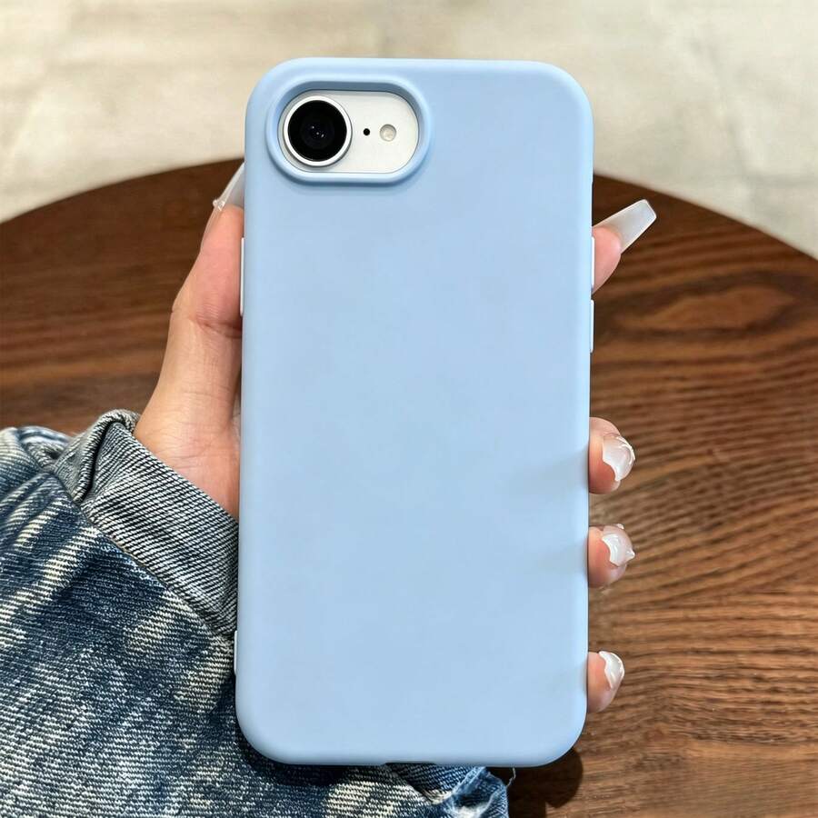 Compatible With IPhone 17E 17 Pro Max 16 15 14 13 12 Mini 11, Shockproof Liquid Silicone Protective Phone Case With Soft Scratch Resistant Ultra-Fine Fiber Lining, For Iphone 8 Plus 7 6s Soft Cover - New Sky Blue - View 1