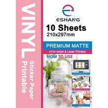 Premium Matte White Printable Sticker Paper, Suitable For Inkjet And Laser Printers, Quick-Drying, Waterproof, Scratch-Resistant, Adheres To Most Surfaces - MATTE - View 1