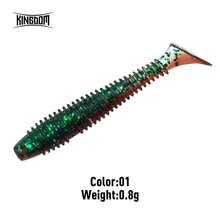 KINGDOM 20pcs T-Tail Soft Fishing Lure, 35mm/45mm/55mm/65mm PVC Soft Bait Sinking Swimbait, Flexible Tail Artificial Bait For Bass Trout Pike Perch Fishing Tackle Freshwater & Saltwater - Multicolor - View 17