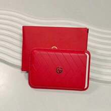 Women Magnetic Card Holder Red Card Pouch Portable High Quality For Daily Use ARMANI‑GIFT‑6 - Red - View 6
