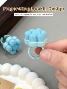 Flower-Shaped Ring Soft Bristle Nail Brush, Multi-Function Nail Care Brush For Nail Cleaning, Exfoliation And Dirt Removal - Multicolor - View 6