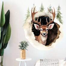 Christmas 3D Wall-Breaking Effect Funny Santa Claus Decorative Wall Sticker Toilet Sticker Bathroom Background Wall Decoration PVC Self-Adhesive Sticker Christmas Party Decoration - One Piece In Multiple Colors - View 19
