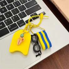 1pc Cute Swimming Theme Keychain, Mini Swimmer Figure Goggles Foam Kickboard Bag Charm, Creative Backpack Pendant Key Ring For Swimming Lovers Gift - Multicolor - View 9