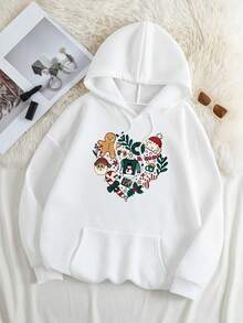 Love High Street Fashionable And Versatile Print,Autumn And Winter Casual Women's Hoodie - White - View 9