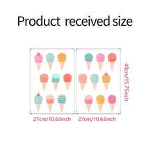 1set Colorful Ice Cream Pattern Wall Sticker, Self-Adhesive Paper, Suitable For Home Decoration, Room Decoration, Wall Decoration, PVC Waterproof Material, Removable - Self-adhesive - View 7