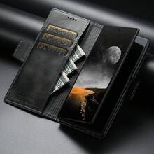 SUTENI 人造皮革卡夾支架錢包 磁吸扣翻蓋手機殼 適用 Galaxy Z Fold 8 Ultra 7 中性款 送親友長輩的節日禮物 - 彩色 - 查看 19