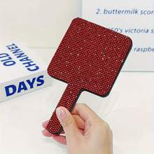 Sparkling Rhinestone Handheld Makeup Mirror - Portable Battery-Free Makeup Mirror, Suitable For Weddings And Travel - Multicolor - View 9