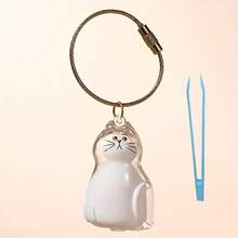 2pcs Cute Cat Hair Storage Keychain, Transparent Cat-Shaped Pet Fur Keepsake Capsule, Pet Hair Memorial Pendant For Cats & Dogs, Bag Charm & Gift For Pet Lovers - Multicolor - View 19