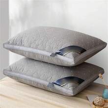 Almohada ortopédica para soporte del cuello y ayuda para dormir, alta elasticidad, núcleo no colapsable, almohada individual para estudiantes, adecuada para uso en casa/dormitorio/hotel. - Gris - Ver 5