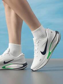 Nike New Casual Sports Shoes JOURNEY RUN Men's Breathable Cushioned Running Shoes - White/Blue-green - View 2